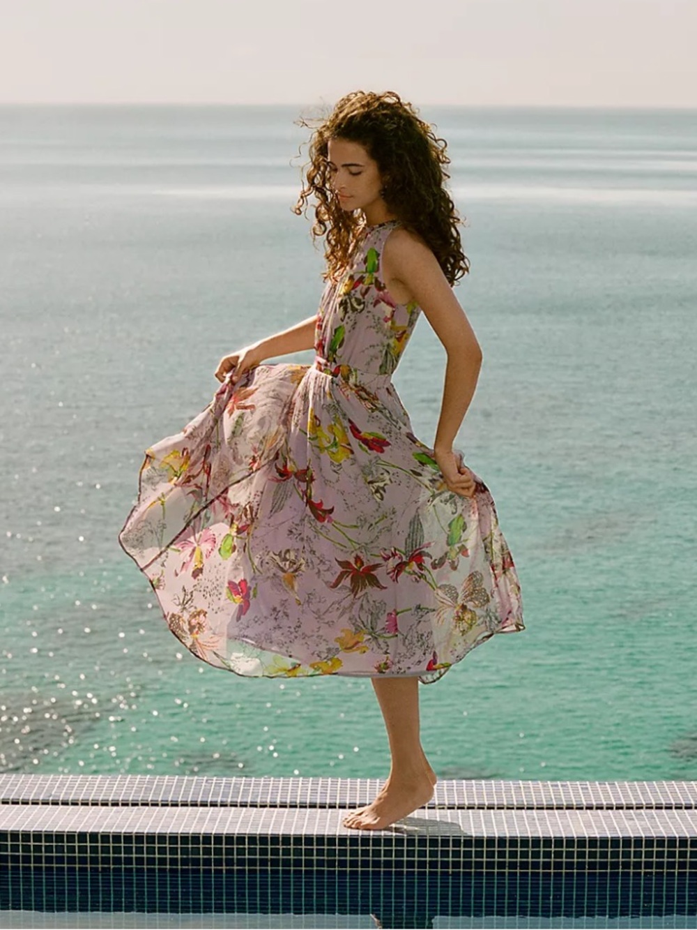 ANTHROPOLOGIE HERMIA MIDI DRESS PURPLE‎ FLORAL ROMANTIC ETHEREAL EUROSUMMER SZ 0